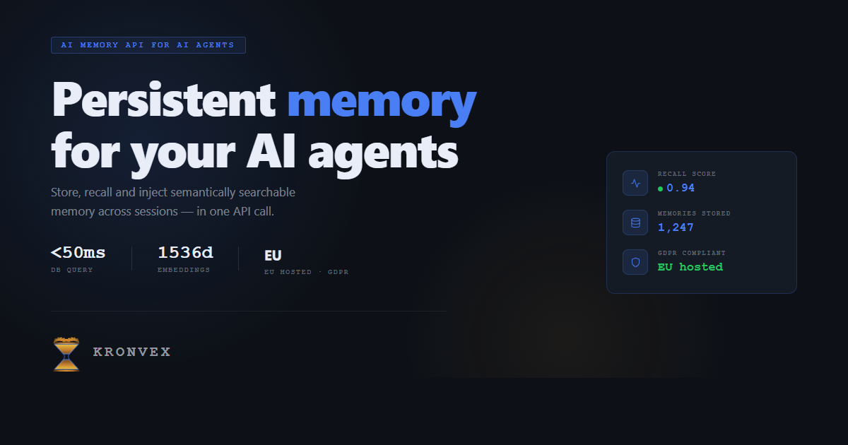 Persistent Memory for GitHub Copilot — MCP Setup Guide | Kronvex